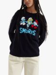 Chinti & Parker Smurfs Gang Wool 7 Cashmere Blend Jumper, Navy/Multi