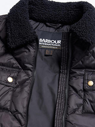 Barbour International Supanova Quilted Longline Jacket, Black