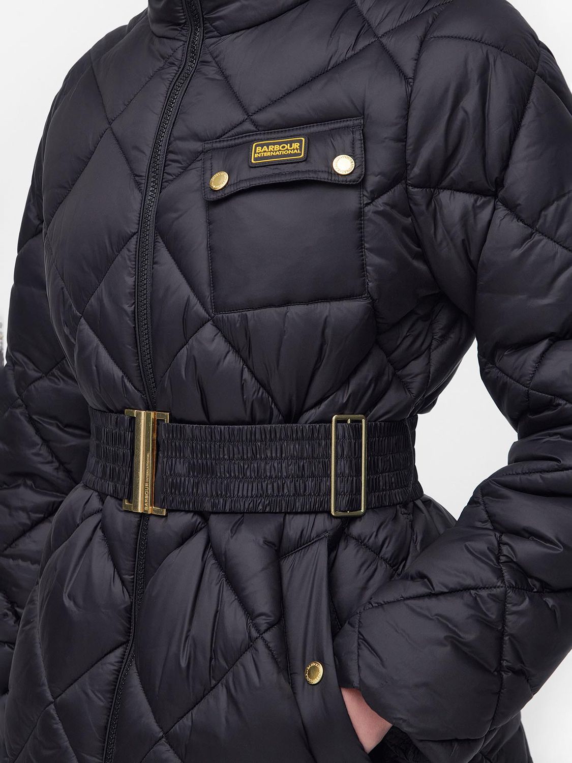 Buy Barbour International Aurora Quilted Jacket, Black Online at johnlewis.com