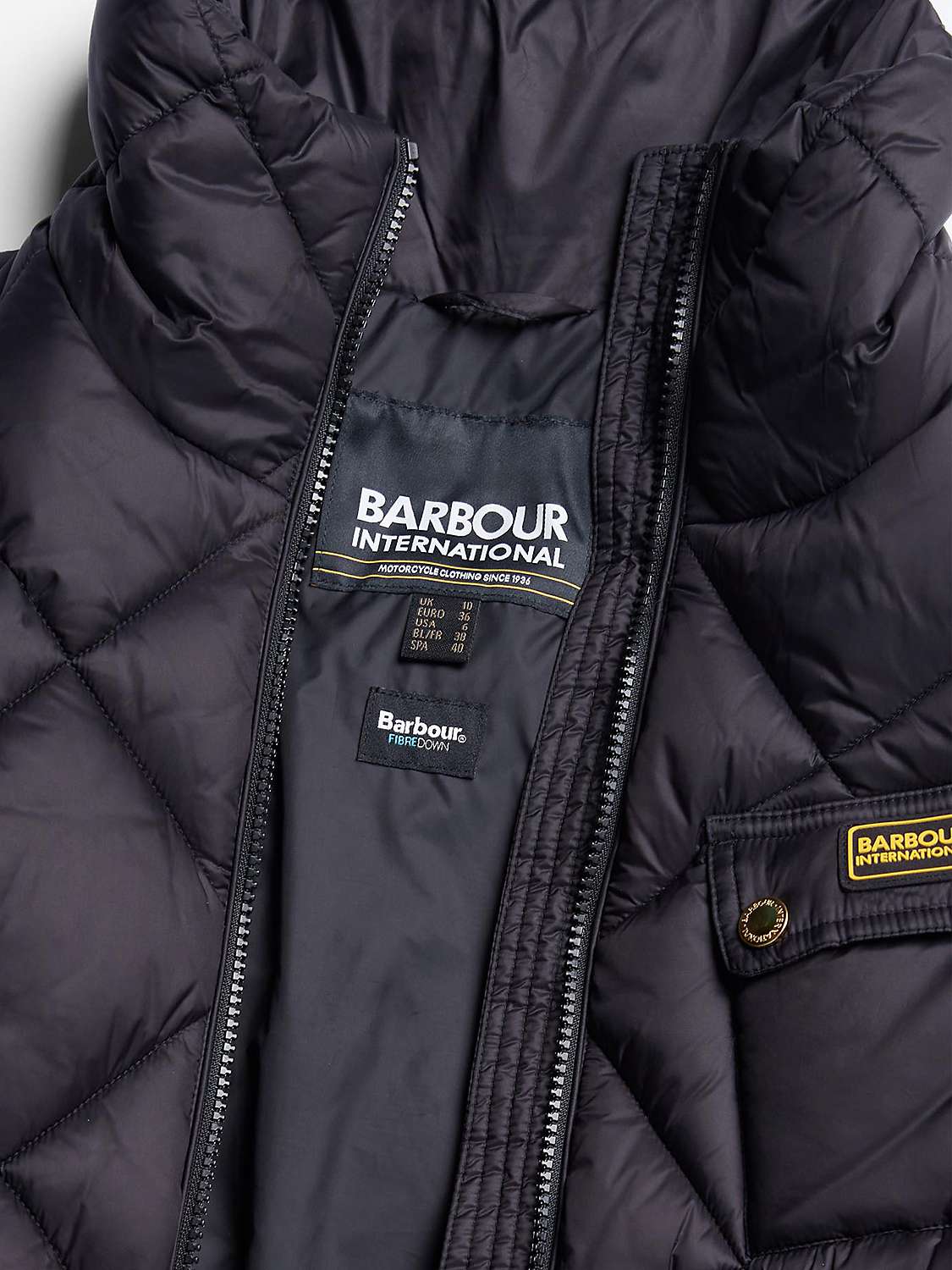 Buy Barbour International Aurora Quilted Jacket, Black Online at johnlewis.com