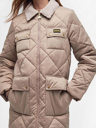 Barbour International Supanova Quilted Longline Jacket, Light Trench