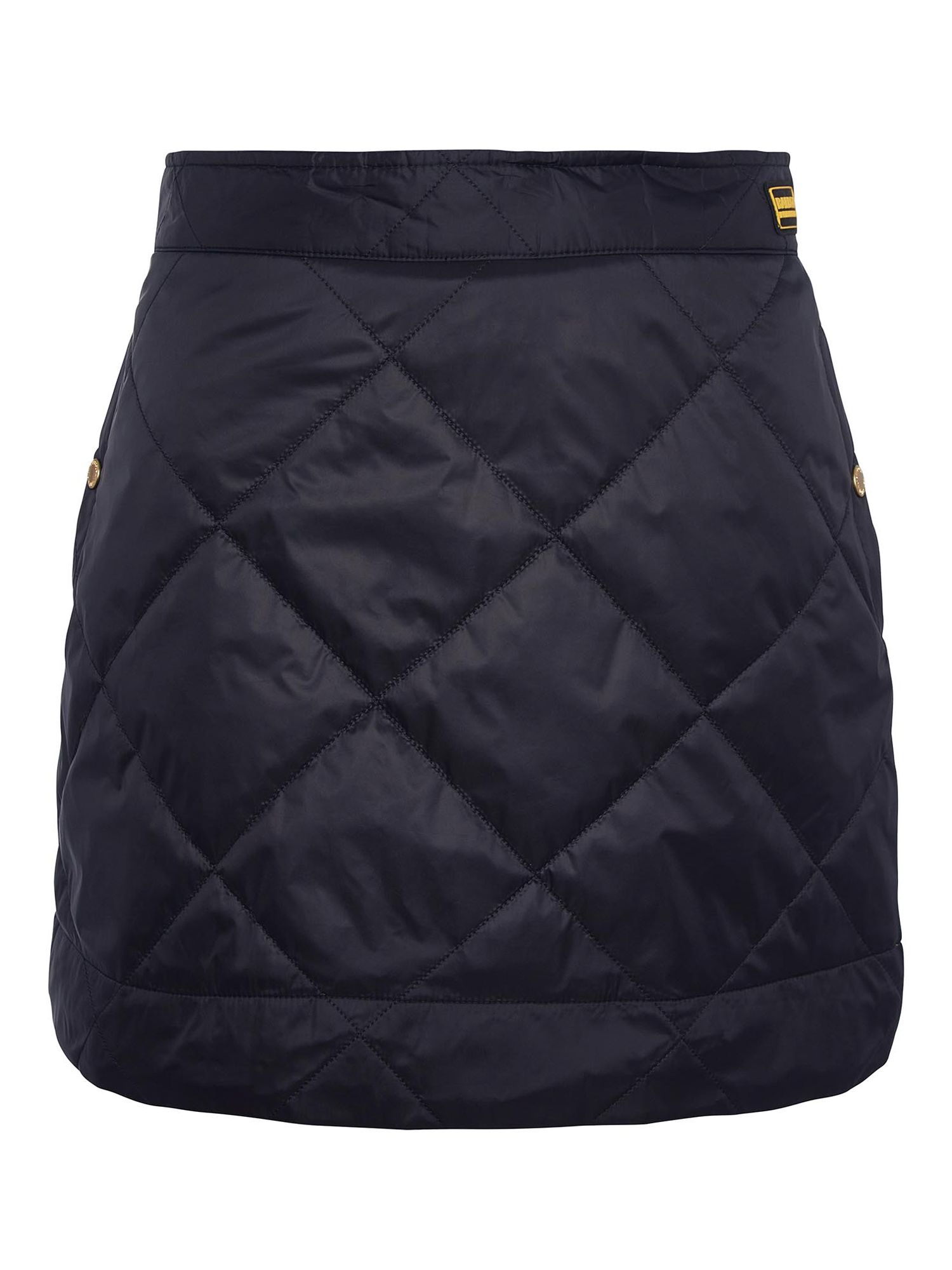 Buy Barbour International Comet Diamond Quilted Mini Skirt, Black Online at johnlewis.com