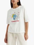 Chinti & Parker Organic Cotton I Smurf You T-Shirt, Cream