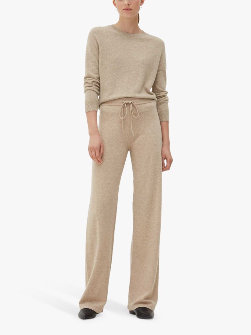 Chinti & Parker Cashmere Wide-Leg Trousers, Oatmeal at John Lewis ...