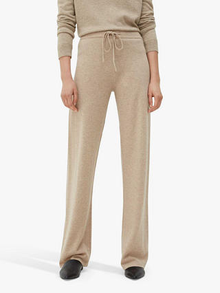 Chinti & Parker Cashmere Wide-Leg Trousers, Oatmeal