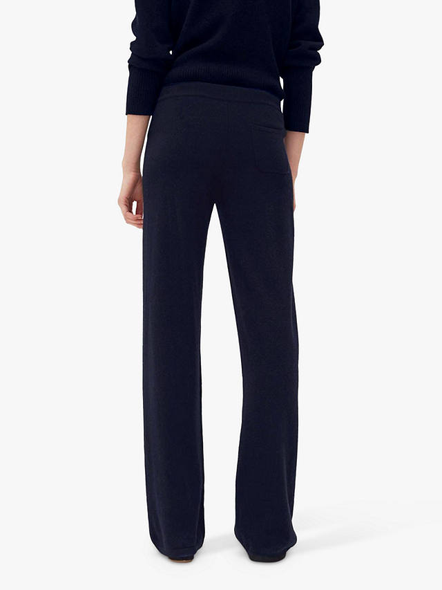 Chinti & Parker Cashmere Wide-Leg Trousers, Navy