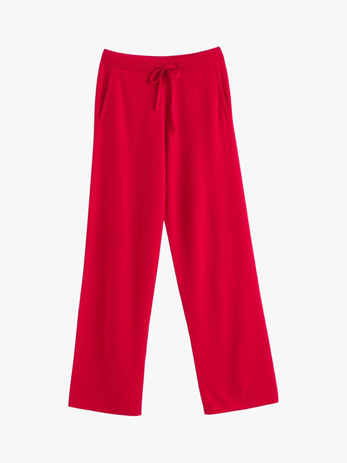 Chinti & Parker Cashmere Wide Leg Trousers, Red, XXL