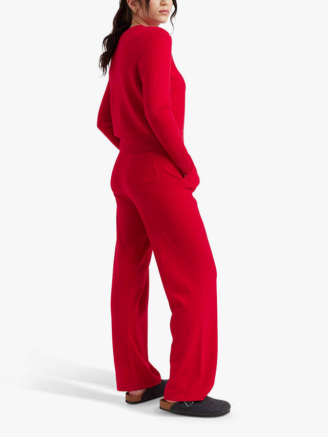 Chinti & Parker Cashmere Wide Leg Trousers, Red