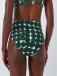 John Lewis Haze Spot High Waist Bikini Bottom, Dark Green