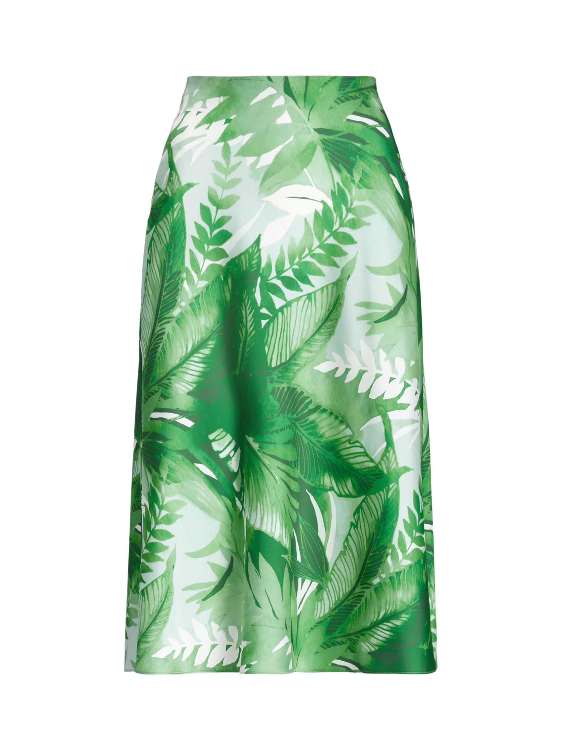 Buy Lauren Ralph Lauren Sharae Palm Print A-Line Skirt, Green/Multi Online at johnlewis.com