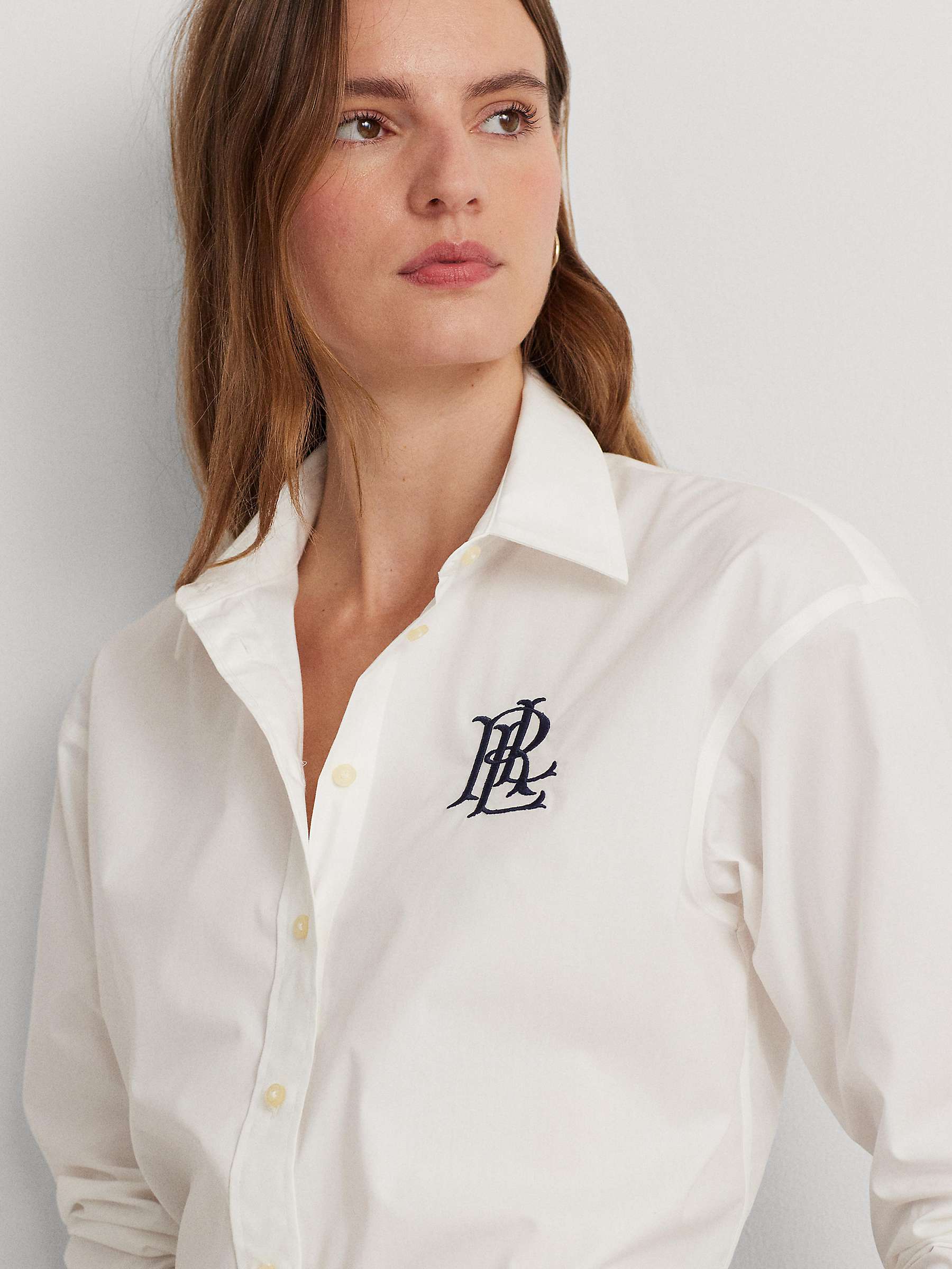 Buy Lauren Ralph Lauren Kotto Embroidered Logo Shirt, White Online at johnlewis.com