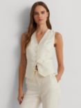 Lauren Ralph Lauren Linen Blend Twill Vest, Natural Cream, Natural Cream
