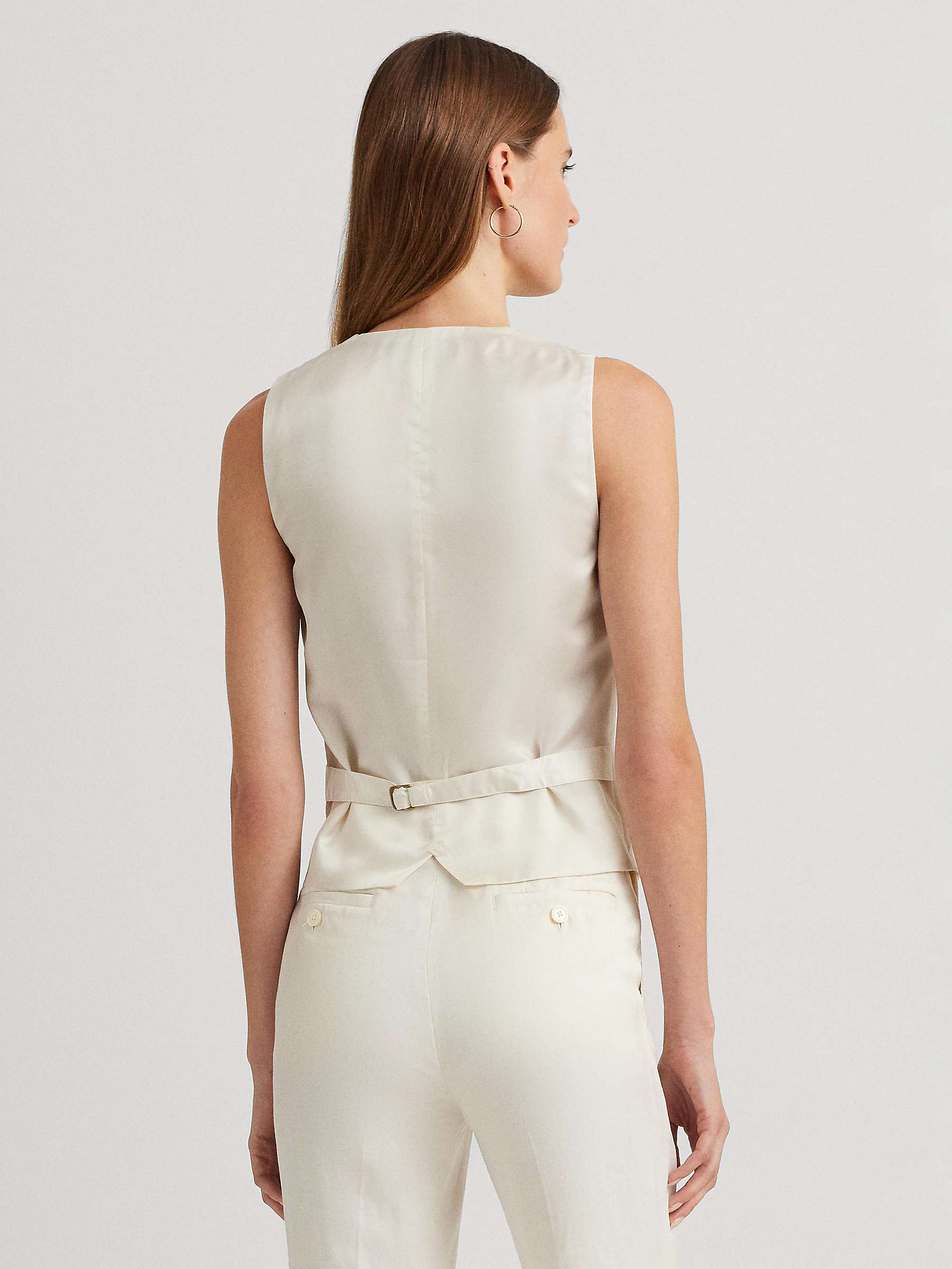 Buy Lauren Ralph Lauren Linen Blend Twill Vest, Natural Cream Online at johnlewis.com