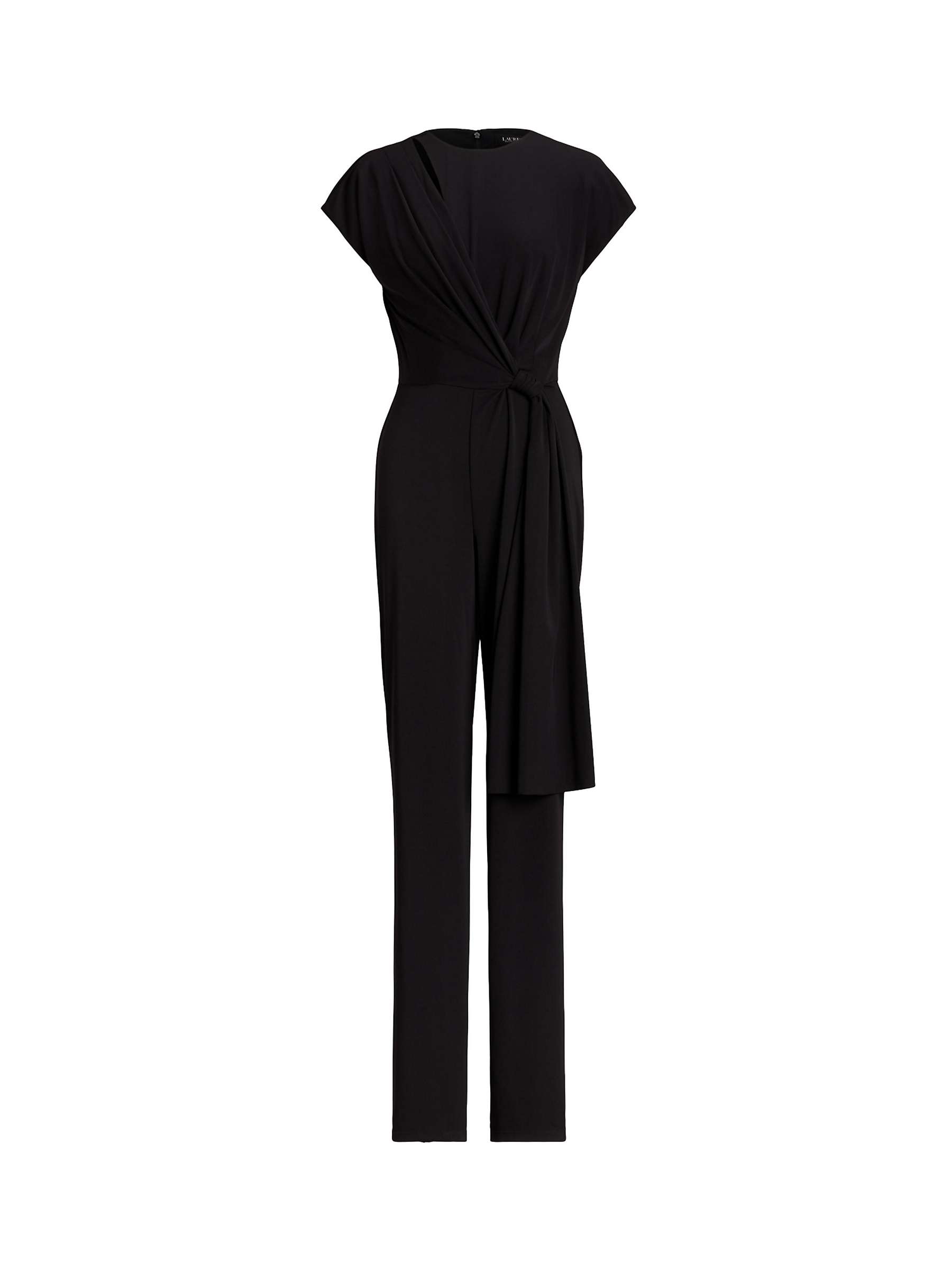 Buy Lauren Ralph Lauren Dinfell Tie-Front Wide Leg Jumpsuit, Black Online at johnlewis.com