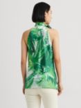 Lauren Ralph Lauren Komette Tie-Neck Halter Blouse, Green/Multi, Green/Multi