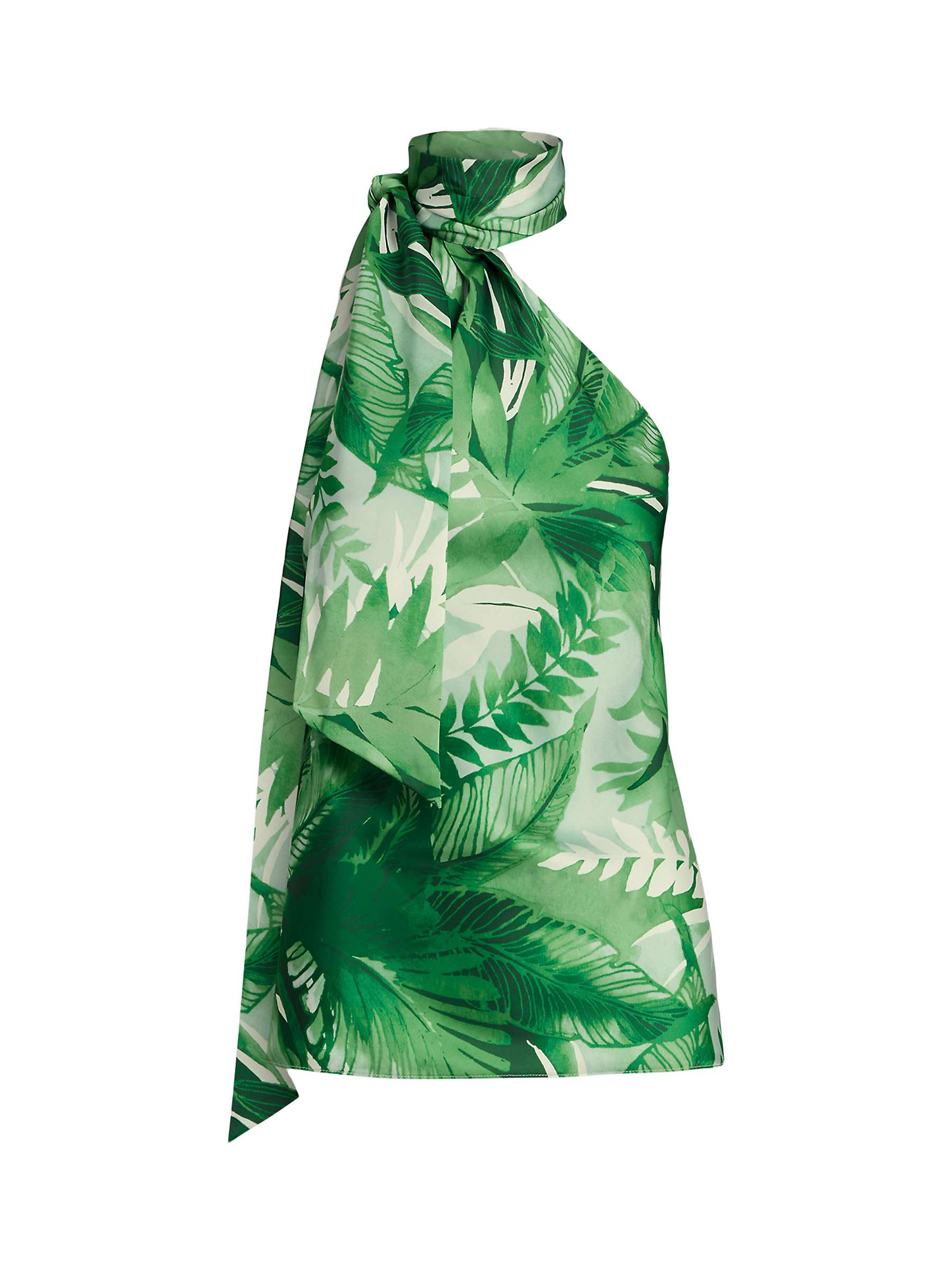 Buy Lauren Ralph Lauren Komette Tie-Neck Halter Blouse, Green/Multi Online at johnlewis.com
