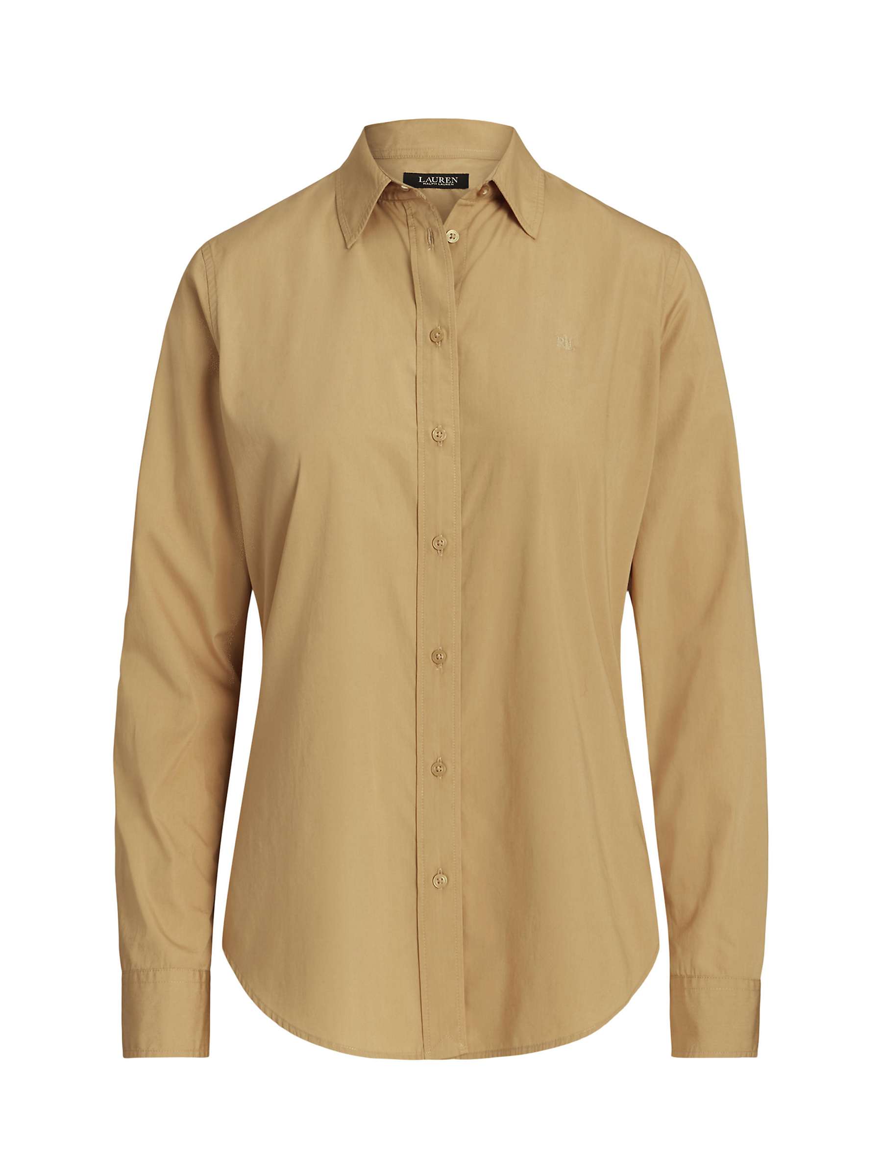 Buy Lauren Ralph Lauren Jamelko Cotton Shirt, Tan Online at johnlewis.com