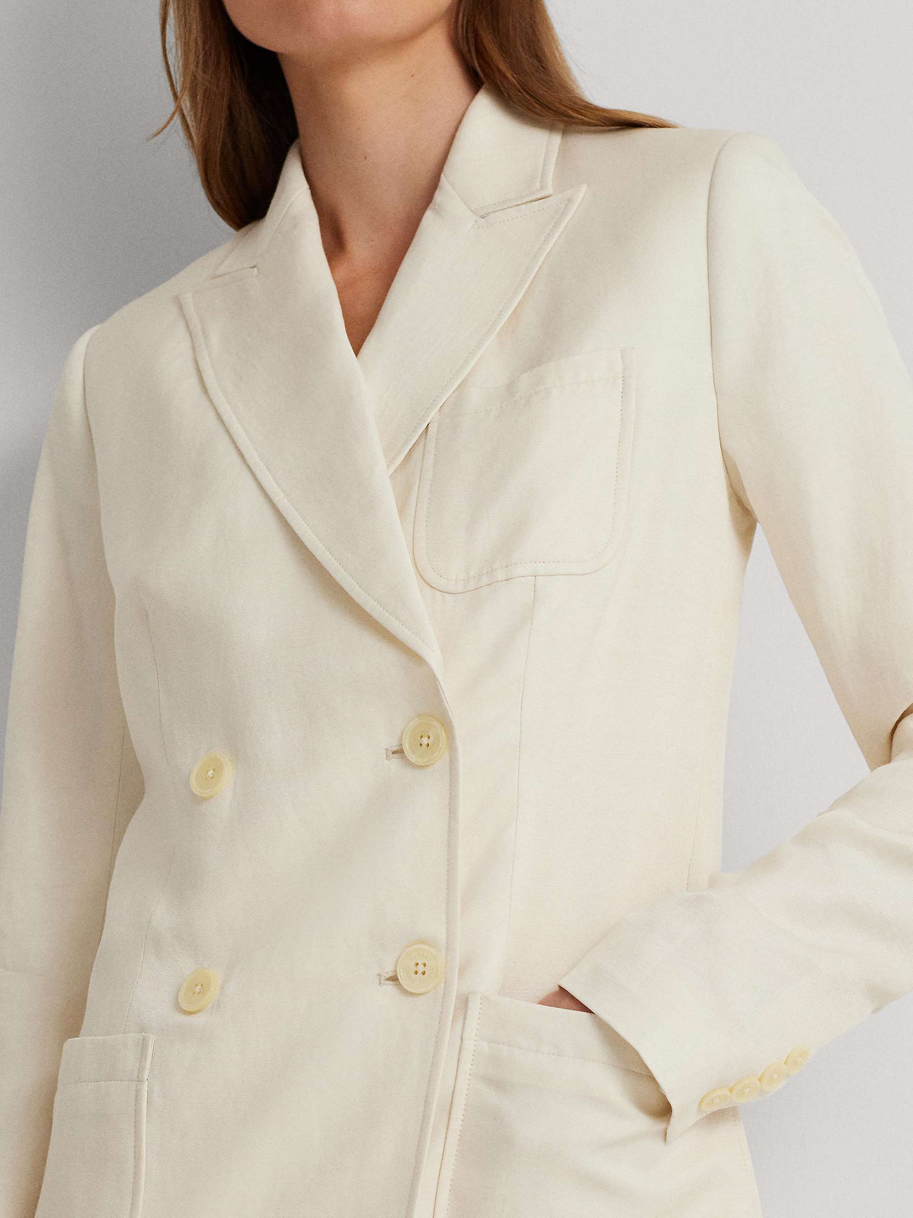 Buy Lauren Ralph Lauren Telbey Linen Blend Blazer, Cream Online at johnlewis.com