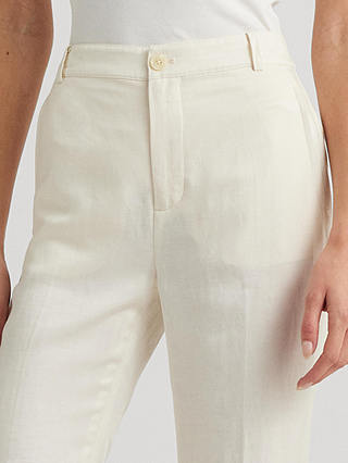Lauren Ralph Lauren Yonya Linen Blend Twill Trousers, Natural Cream