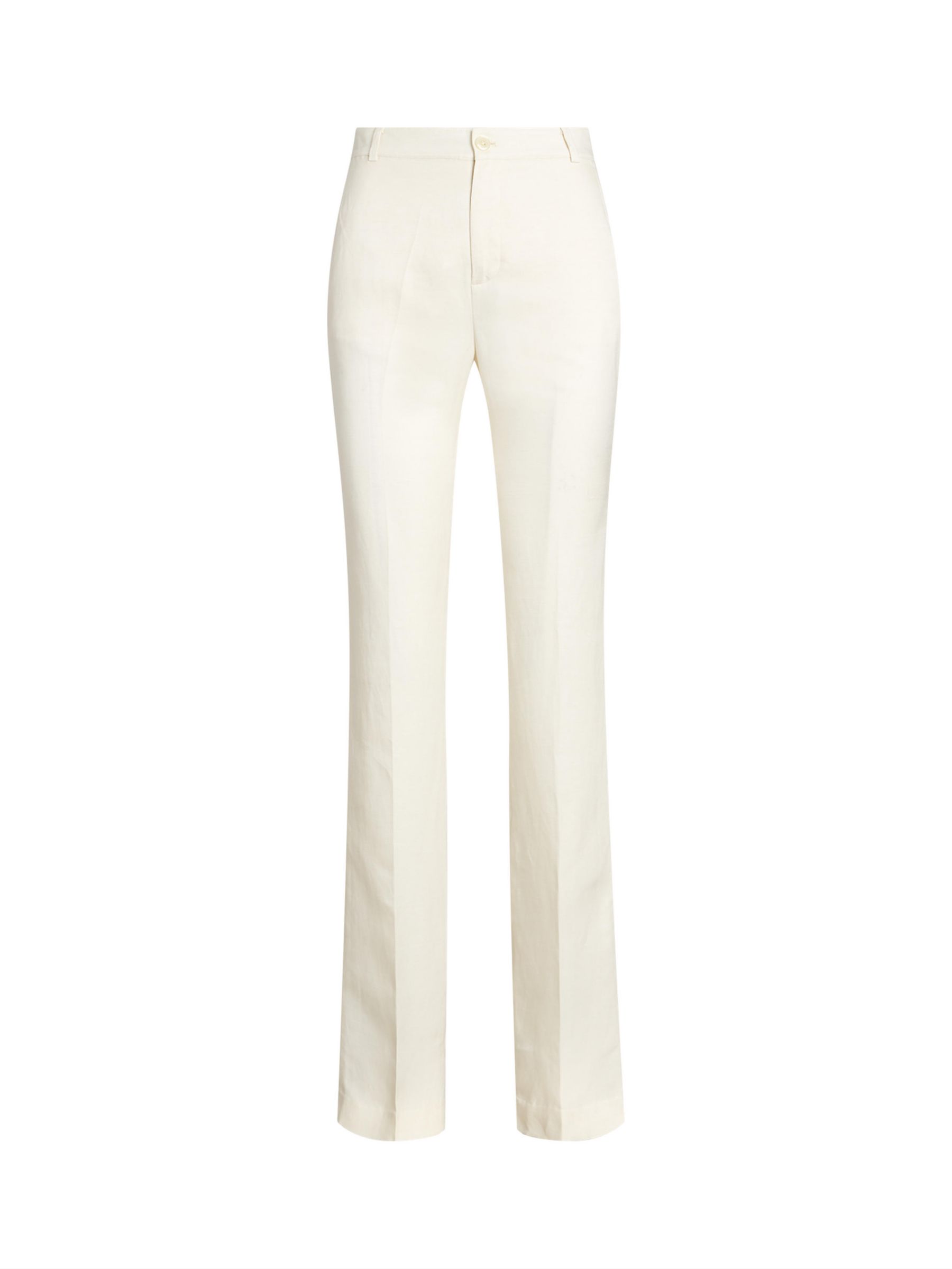 Lauren Ralph Lauren Yonya Linen Blend Twill Trousers, Natural Cream, 8