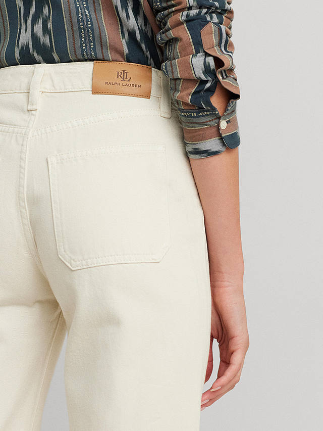 Lauren Ralph Lauren High Rise Wide Leg Jeans, Natural Cream