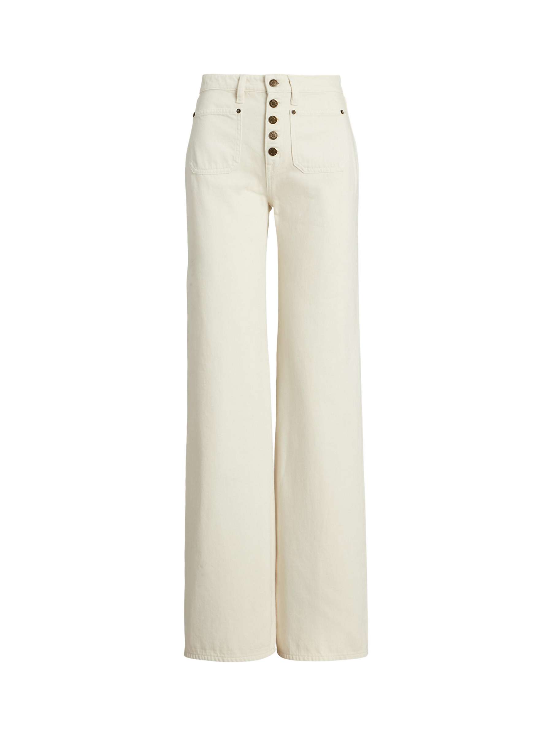 Buy Lauren Ralph Lauren High Rise Wide Leg Jeans, Natural Cream Online at johnlewis.com