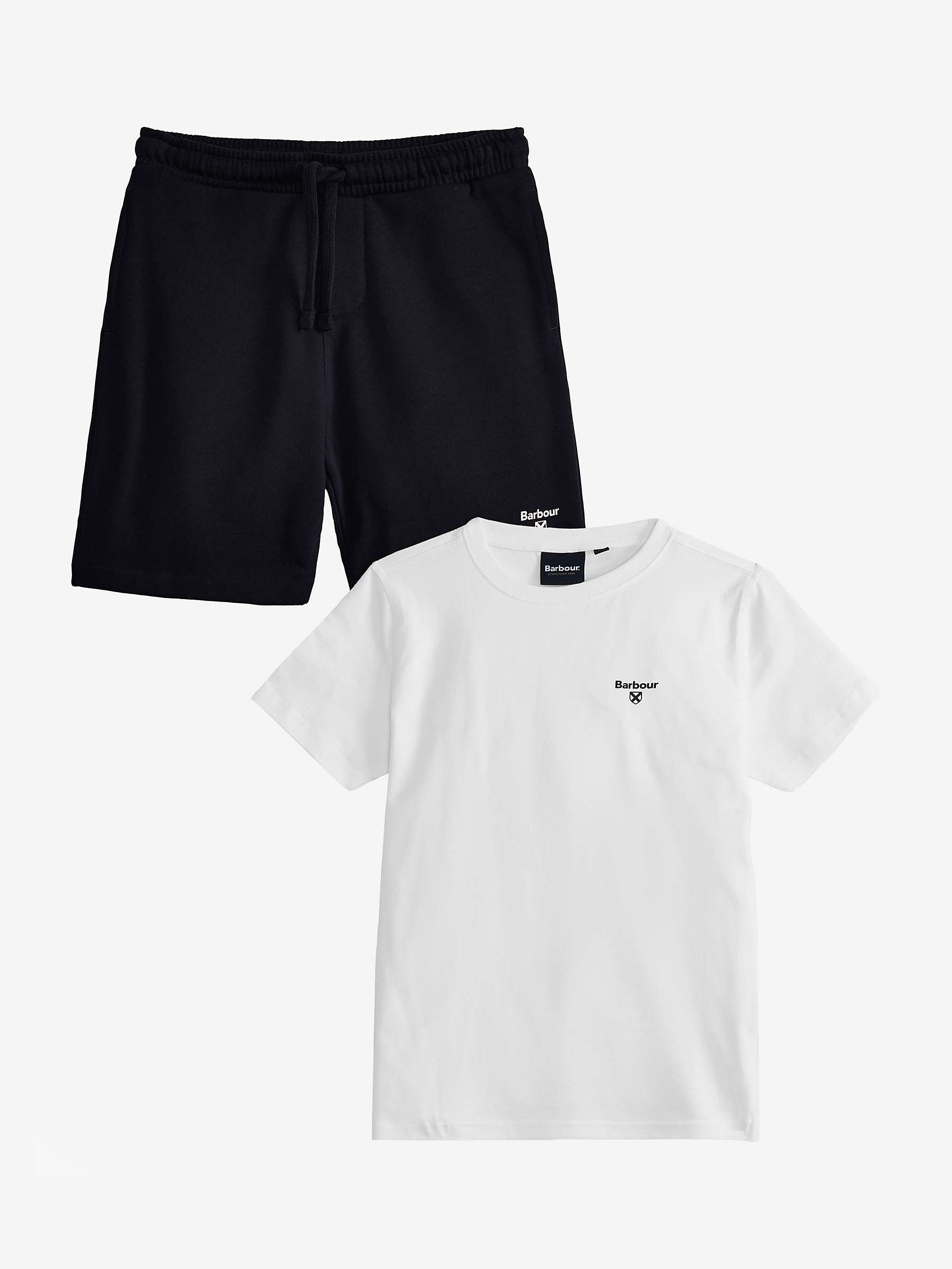 Buy Barbour Kids' Essentials T-Shirt & Shorts Set, White/Multi Online at johnlewis.com