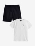 Barbour Kids' Essentials T-Shirt & Shorts Set, White/Multi, White/Multi
