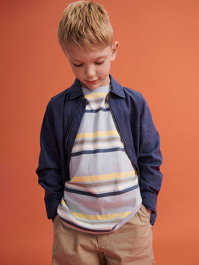 Barbour Kids' Hamstead Stripe T-Shirt, Blue/Multi