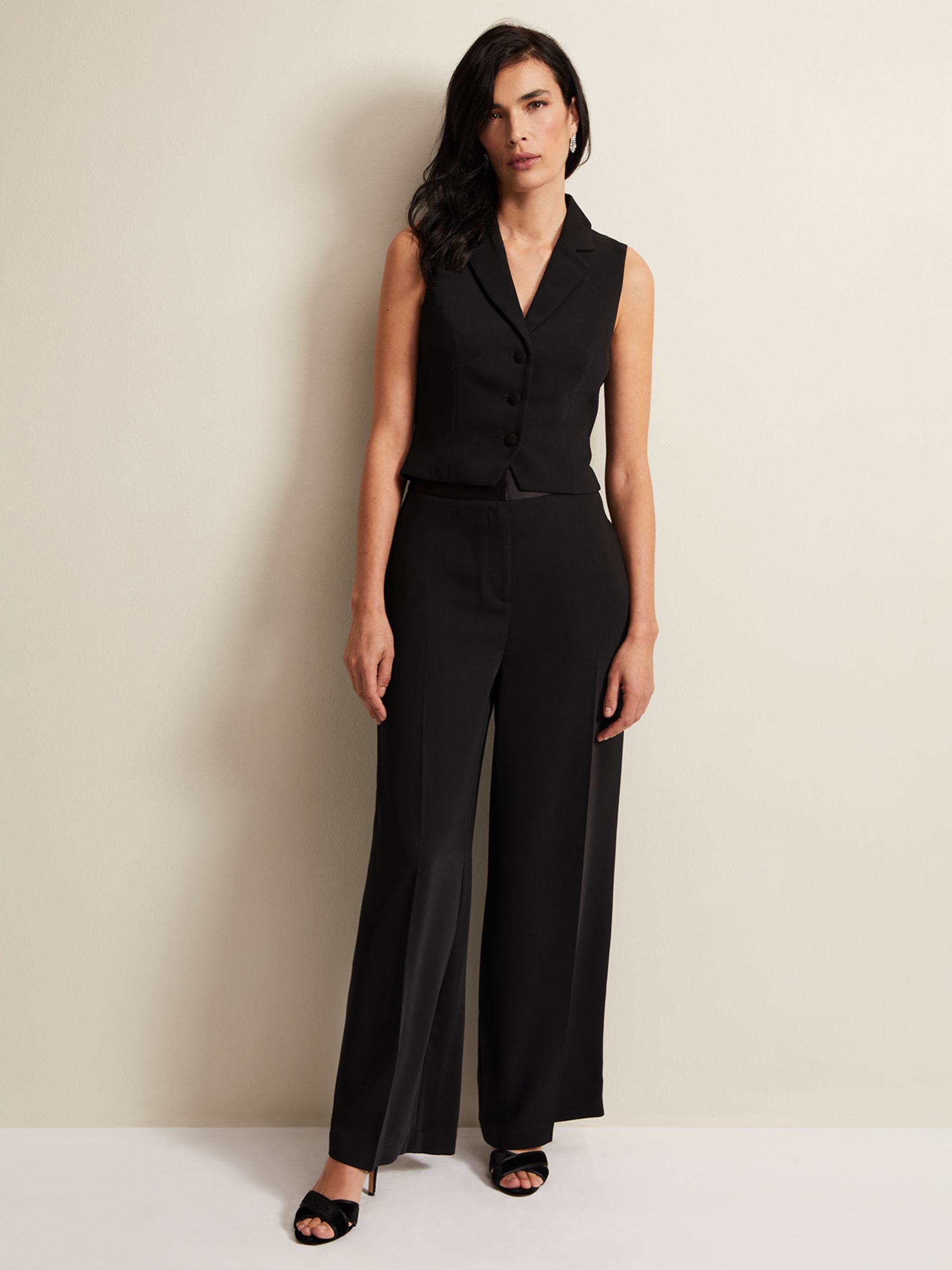 Buy Phase Eight Elandra Wide Leg Tuxedo Trousers Online at johnlewis.com