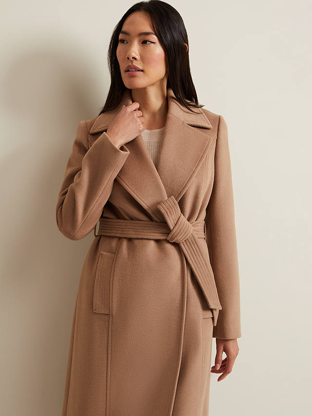 Phase Eight Livvy Wool Blend Trench Coat, Camel