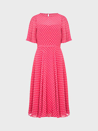Hobbs Petite Eleanor Dress, Pink/White