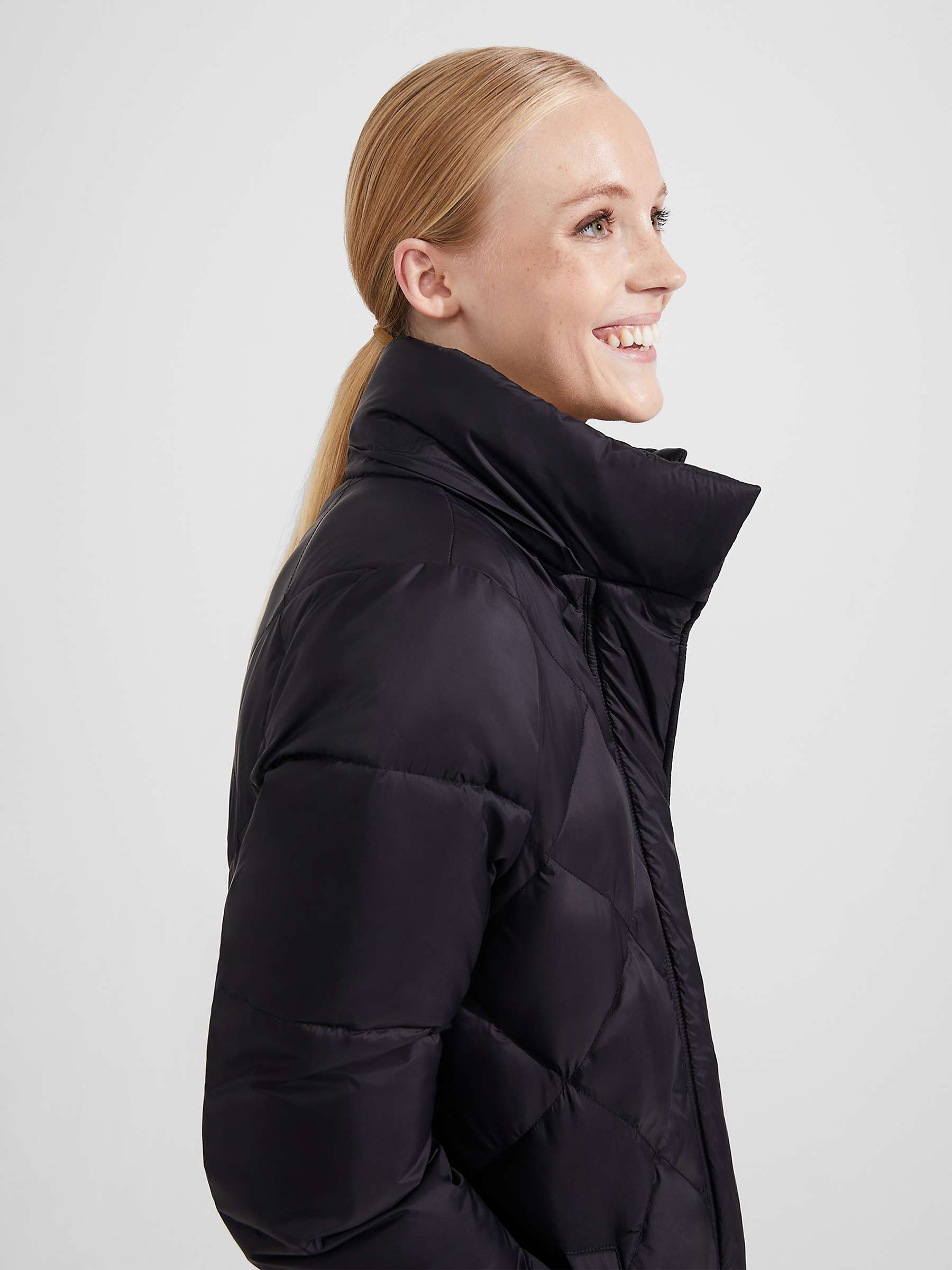 Buy Hobbs Avril Puffer Hooded Coat, Black Online at johnlewis.com