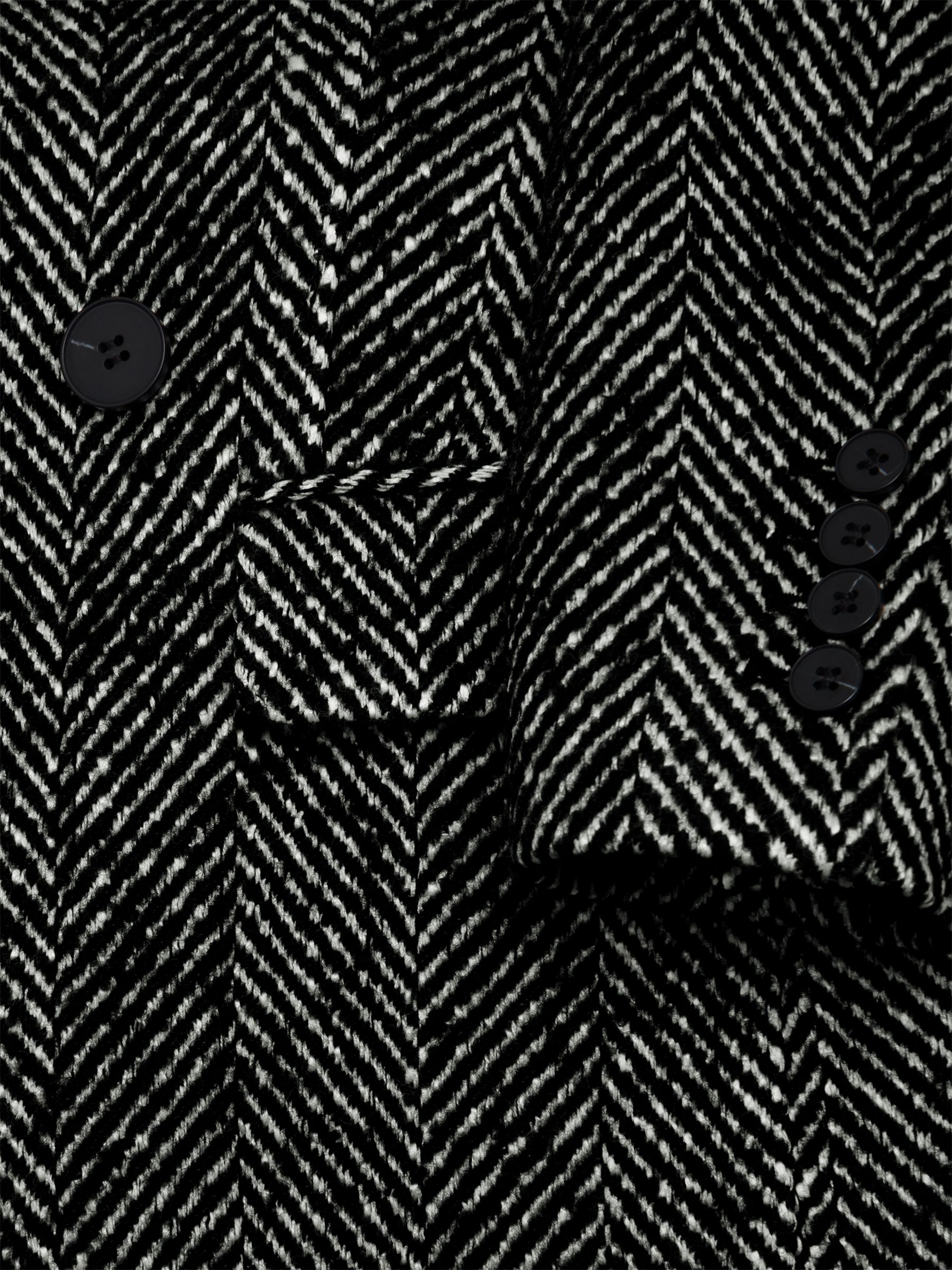 Buy Hobbs Skye Double Breasted Wool Blend Coat, Black/White Online at johnlewis.com