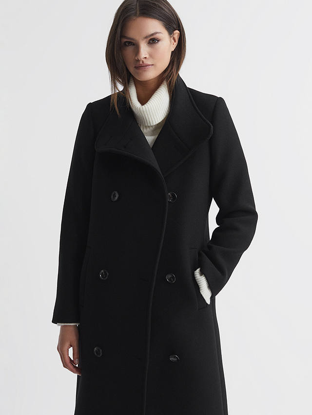 Reiss Blair Wool Blend Coat, Black