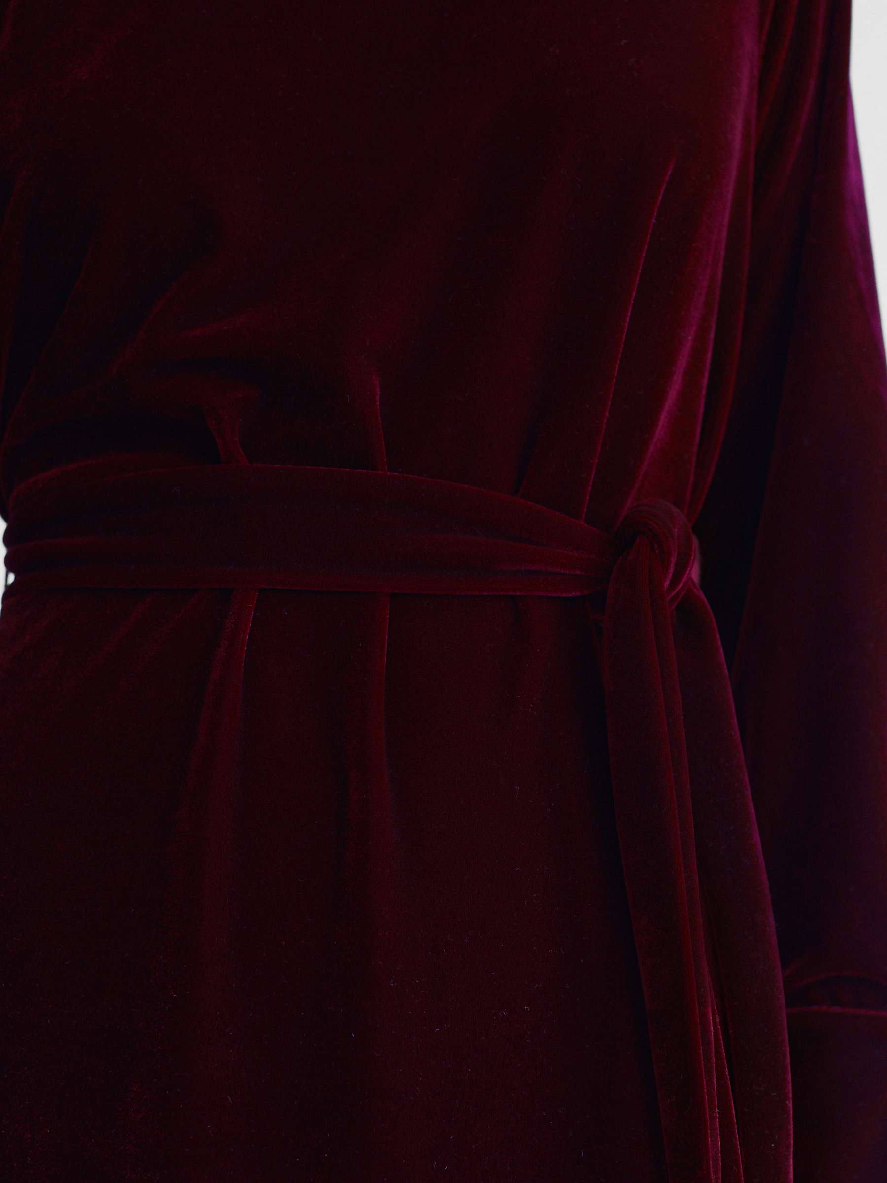 Buy Reiss Essie High Neck Velvet Mini Dress, Berry Online at johnlewis.com