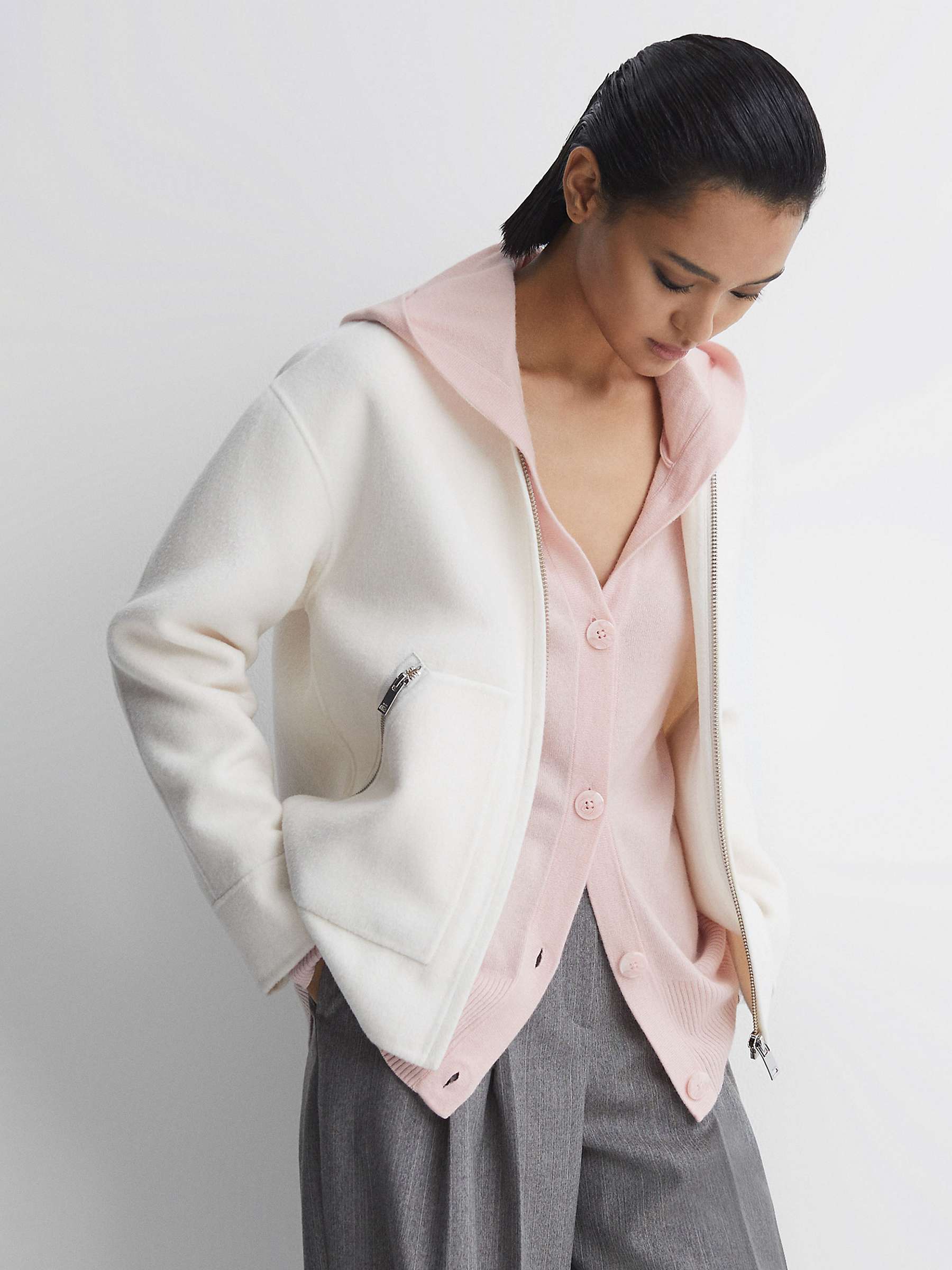 Buy Reiss Evie Hooded Cashmere Blend Cardigan Online at johnlewis.com