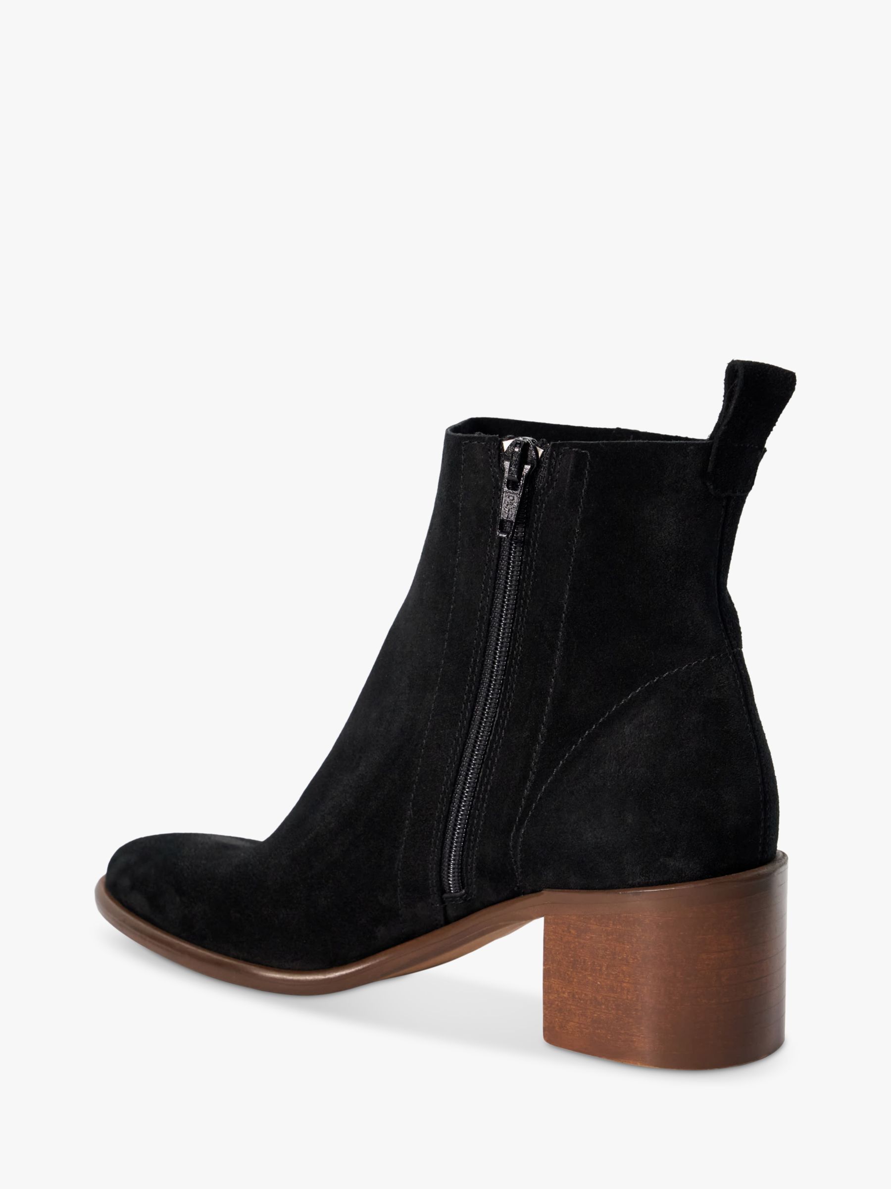 Dune Paprikaa Suede Ankle Boots, Black at John Lewis & Partners