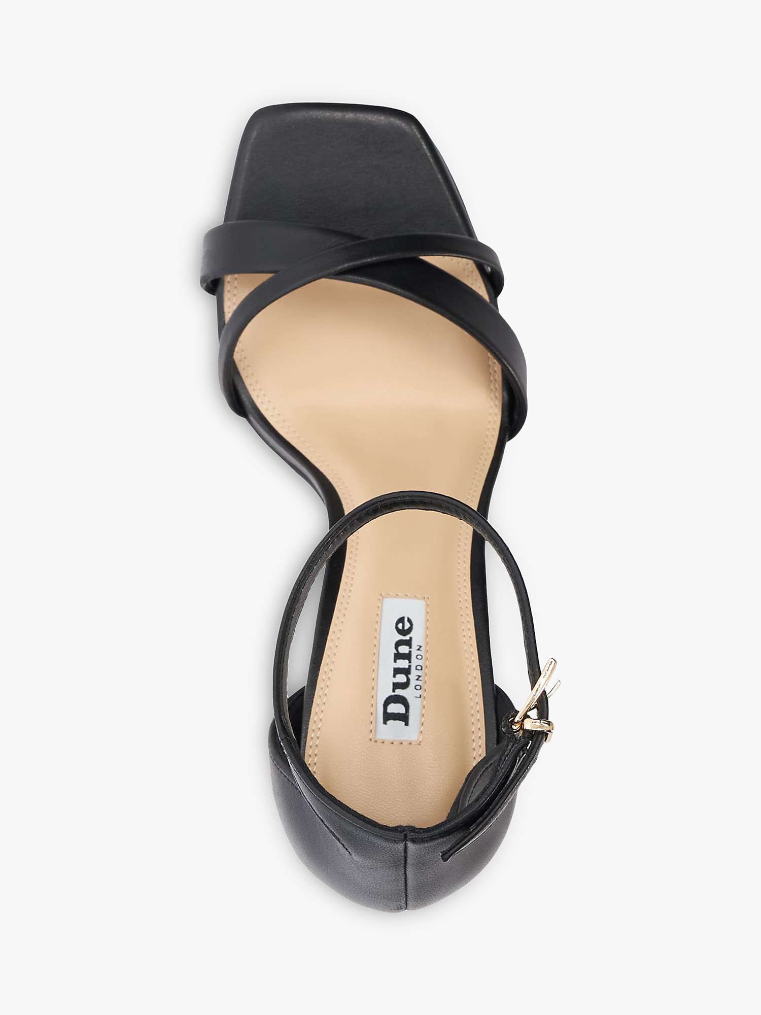 Buy Dune Madrina High Heel Leather Sandals, Black Online at johnlewis.com