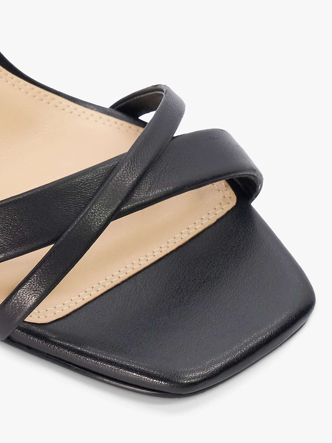 Buy Dune Madrina High Heel Leather Sandals, Black Online at johnlewis.com