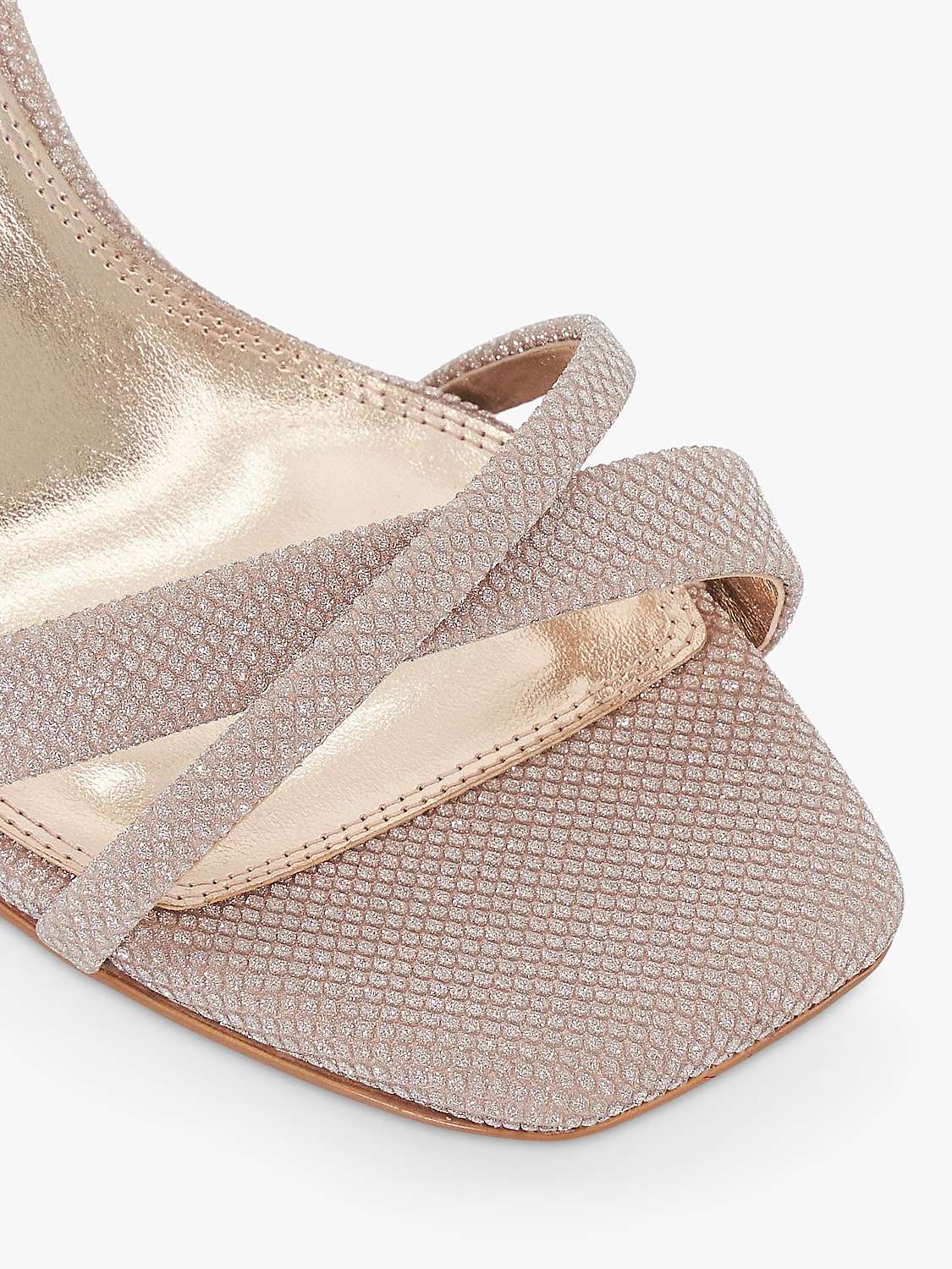 Buy Dune Madrina Textured Metallic Cross Strap Sandals, Rose Gold Online at johnlewis.com
