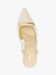Dune Closest Snaffle Trim Slingback Court Shoes, Cream-patent