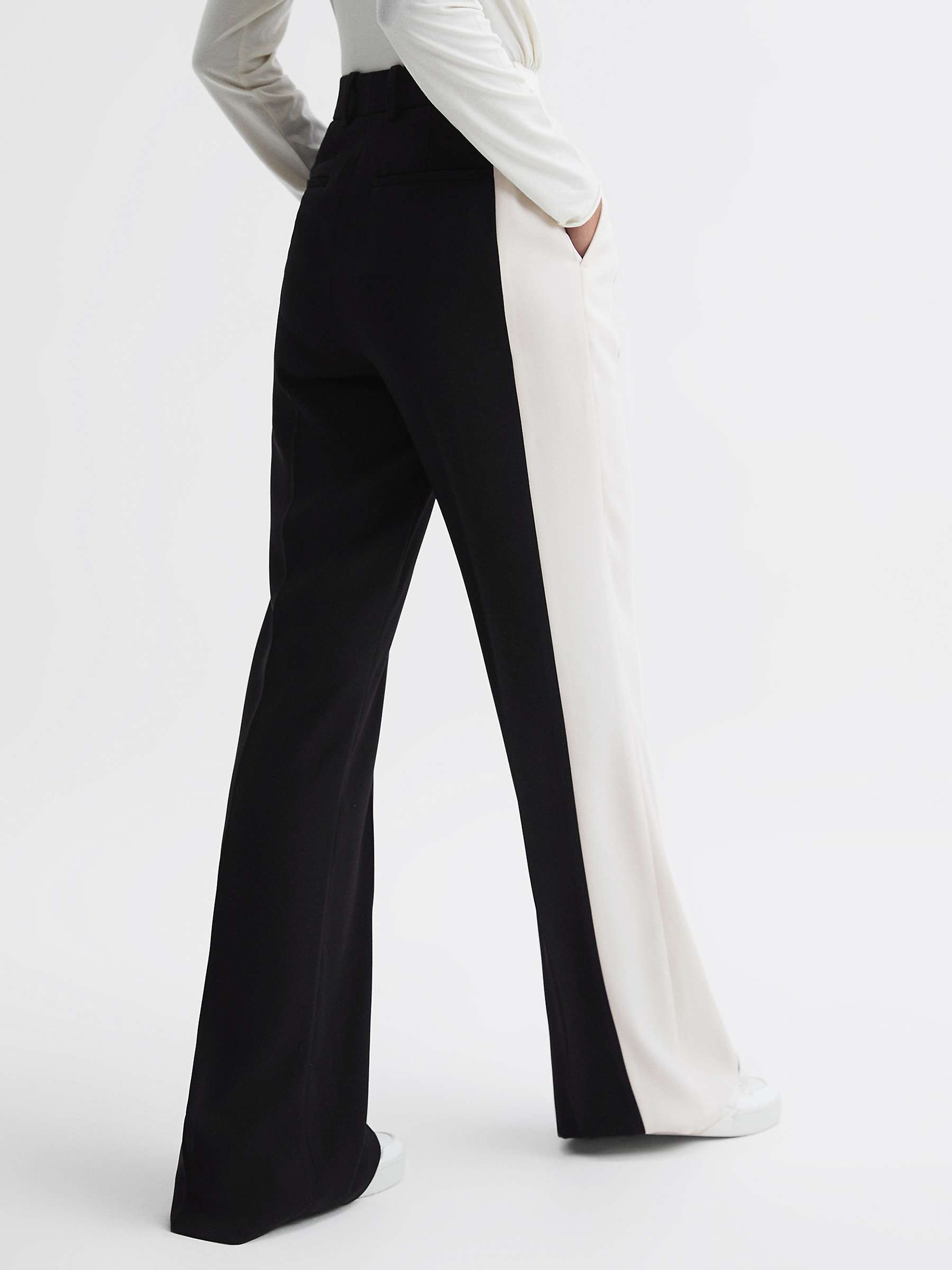 Buy Reiss Saffron Asymmetric Wide Leg Trousers, Black Online at johnlewis.com
