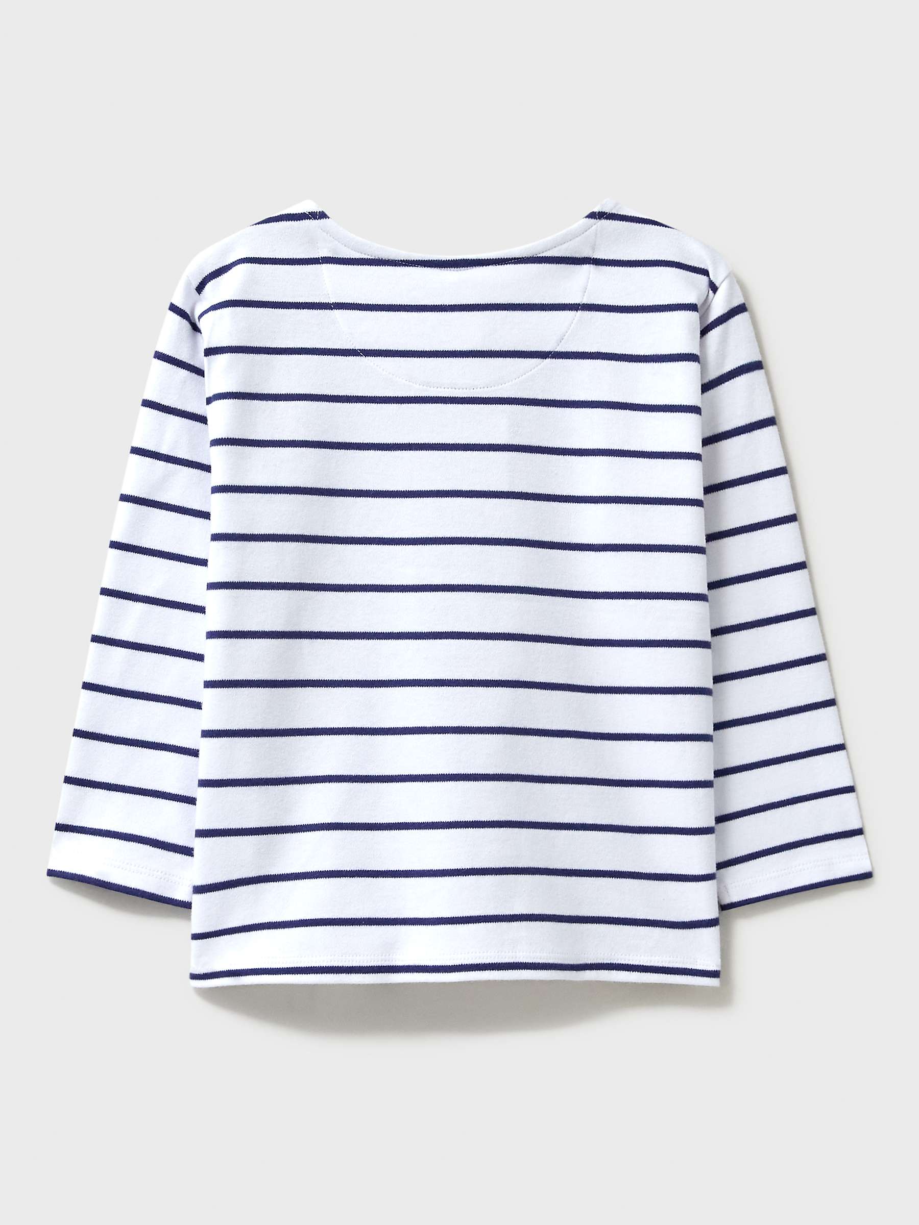 Buy Crew Clothing Kids'  Heart Embroidered Stripe Breton Top, White/Navy Online at johnlewis.com