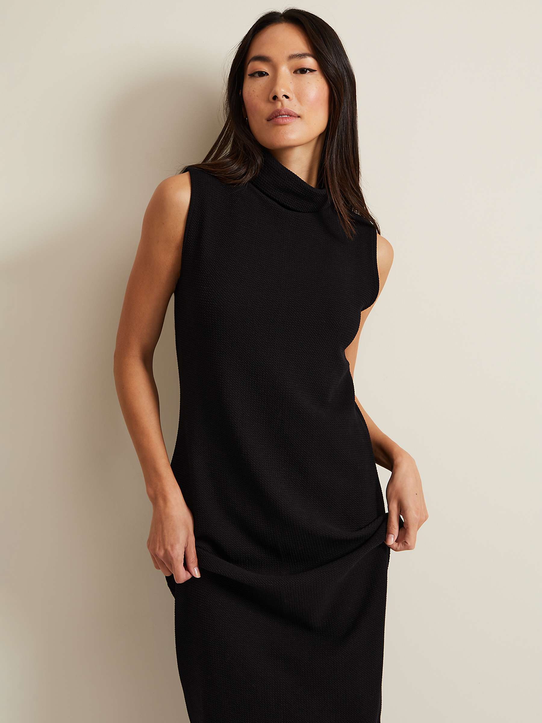 Buy Phase Eight Jessica Sleeveless Midi Dress, Black Online at johnlewis.com