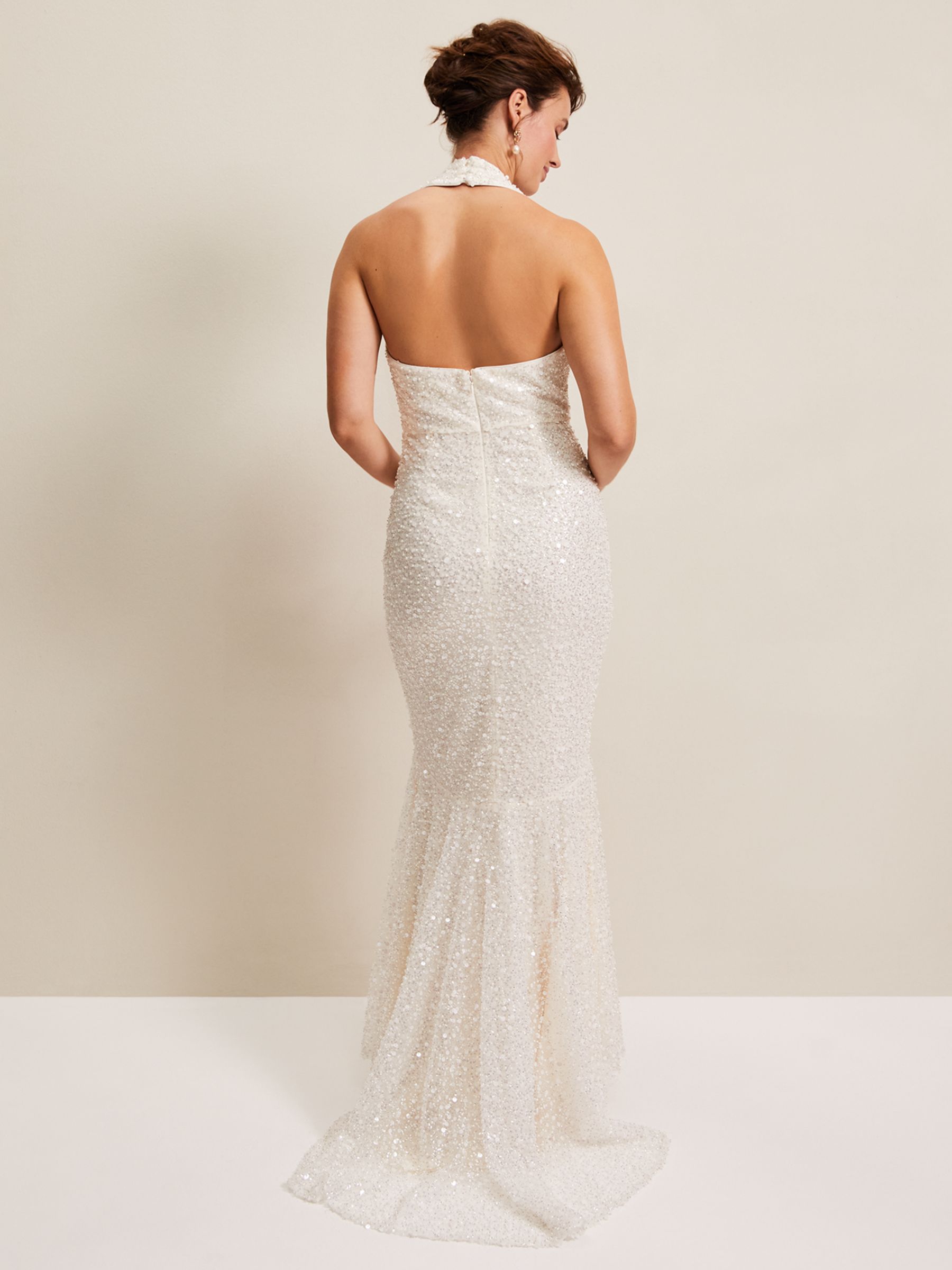 Buy Phase Eight Guinevere Sequin Wedding Dress, Ivory Online at johnlewis.com