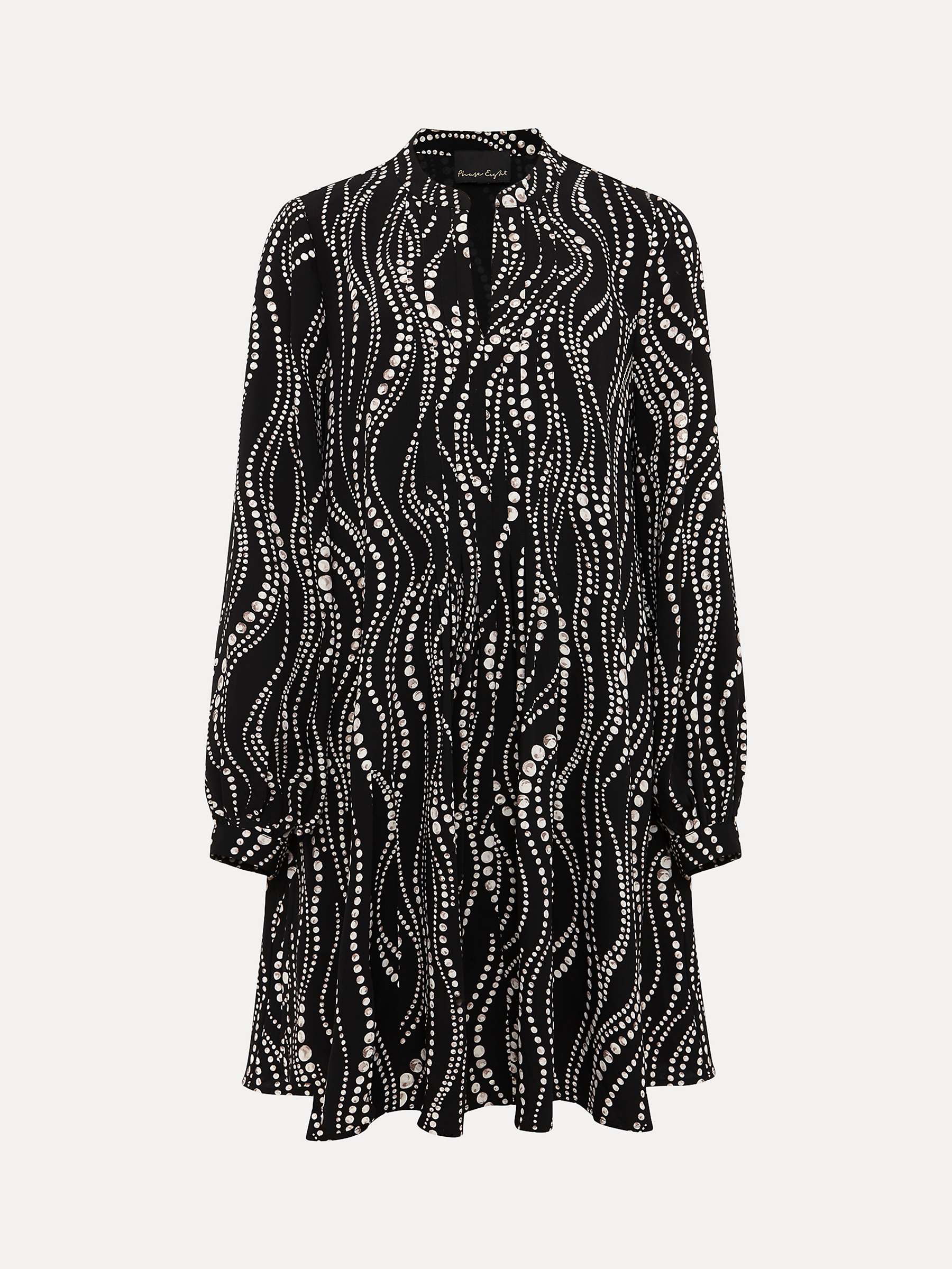 Buy Phase Eight Patsy Pearl Print Swing Dress, Black/Ivory Online at johnlewis.com