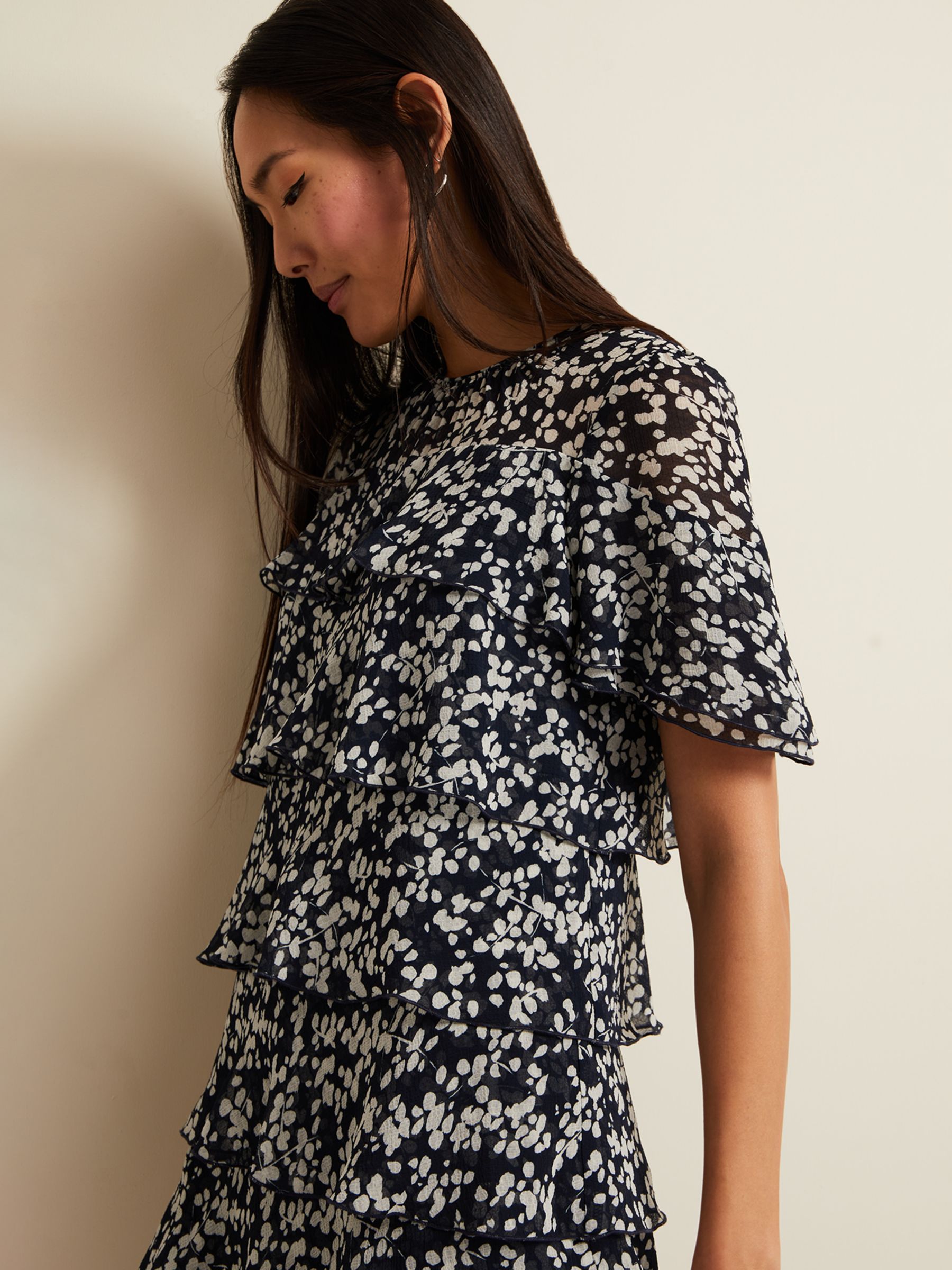 Buy Phase Eight Maeve Floral Tiered Shift Dress, Multi-Coloured Online at johnlewis.com