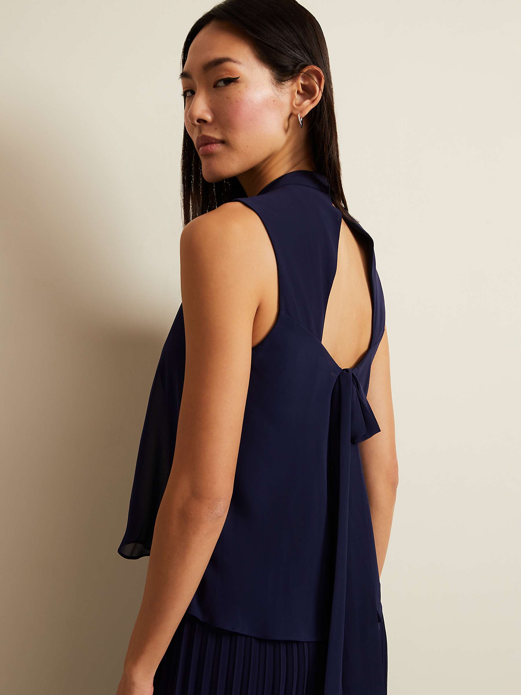 Buy Phase Eight Eden Pleated Jumpsuit, Navy Online at johnlewis.com