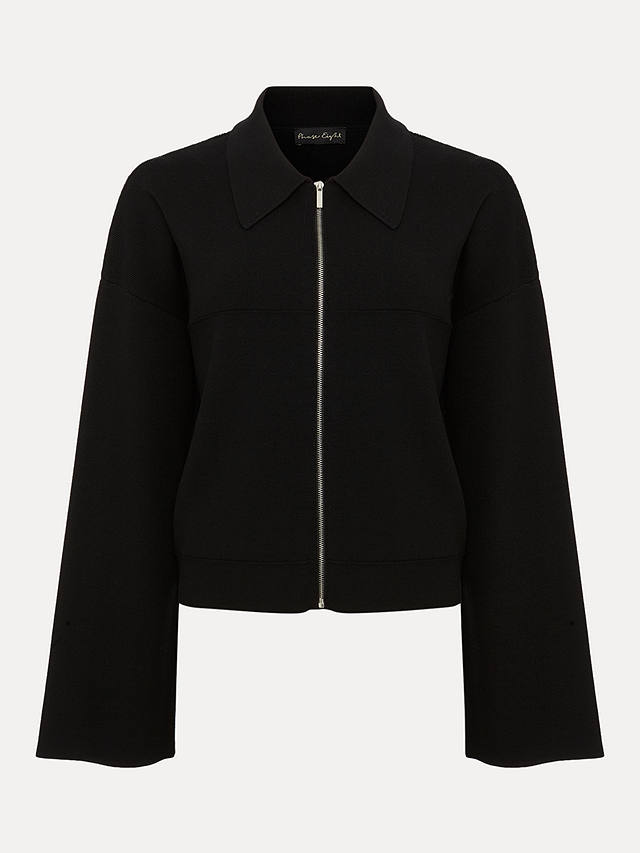 Phase Eight Maisie Zip Through Knitted Jacket, Black